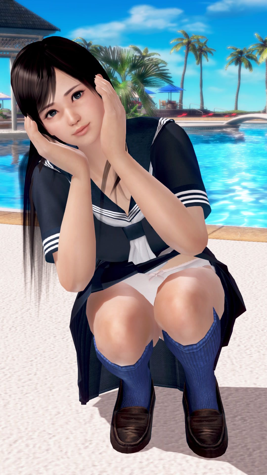 The DOAX3 raven-black hair long shot is everlasting admiration of the Japanese boy 19