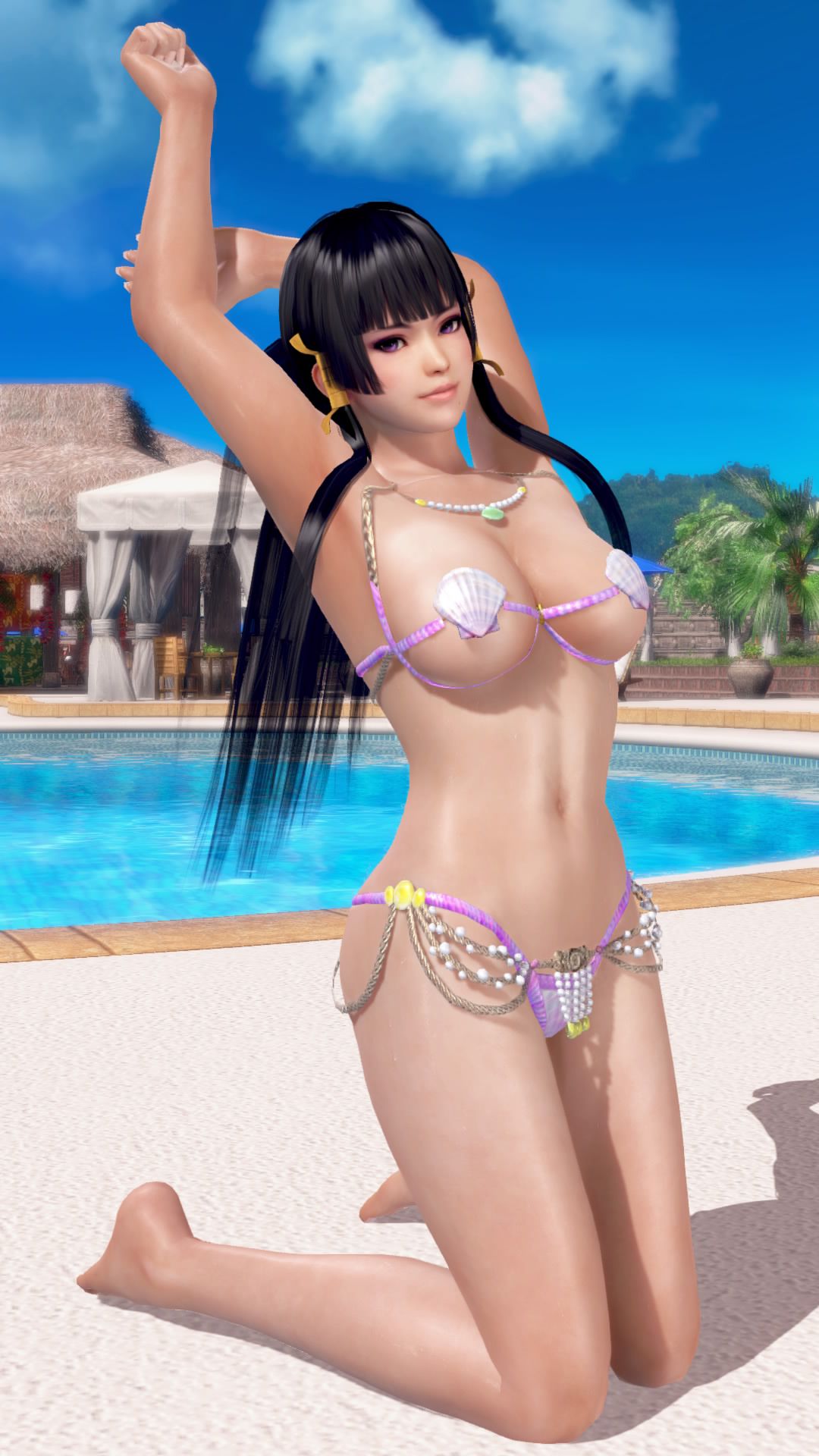 The DOAX3 raven-black hair long shot is everlasting admiration of the Japanese boy 4