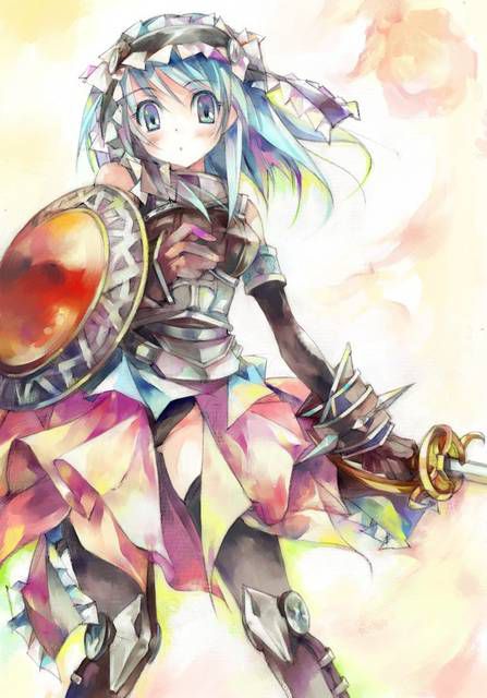 [70 pieces] The two-dimensional girl fetishism image which a girl has a sword and a knife, a knife toward. 18 [SORD] 13