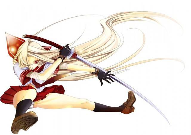 [70 pieces] The two-dimensional girl fetishism image which a girl has a sword and a knife, a knife toward. 18 [SORD] 38