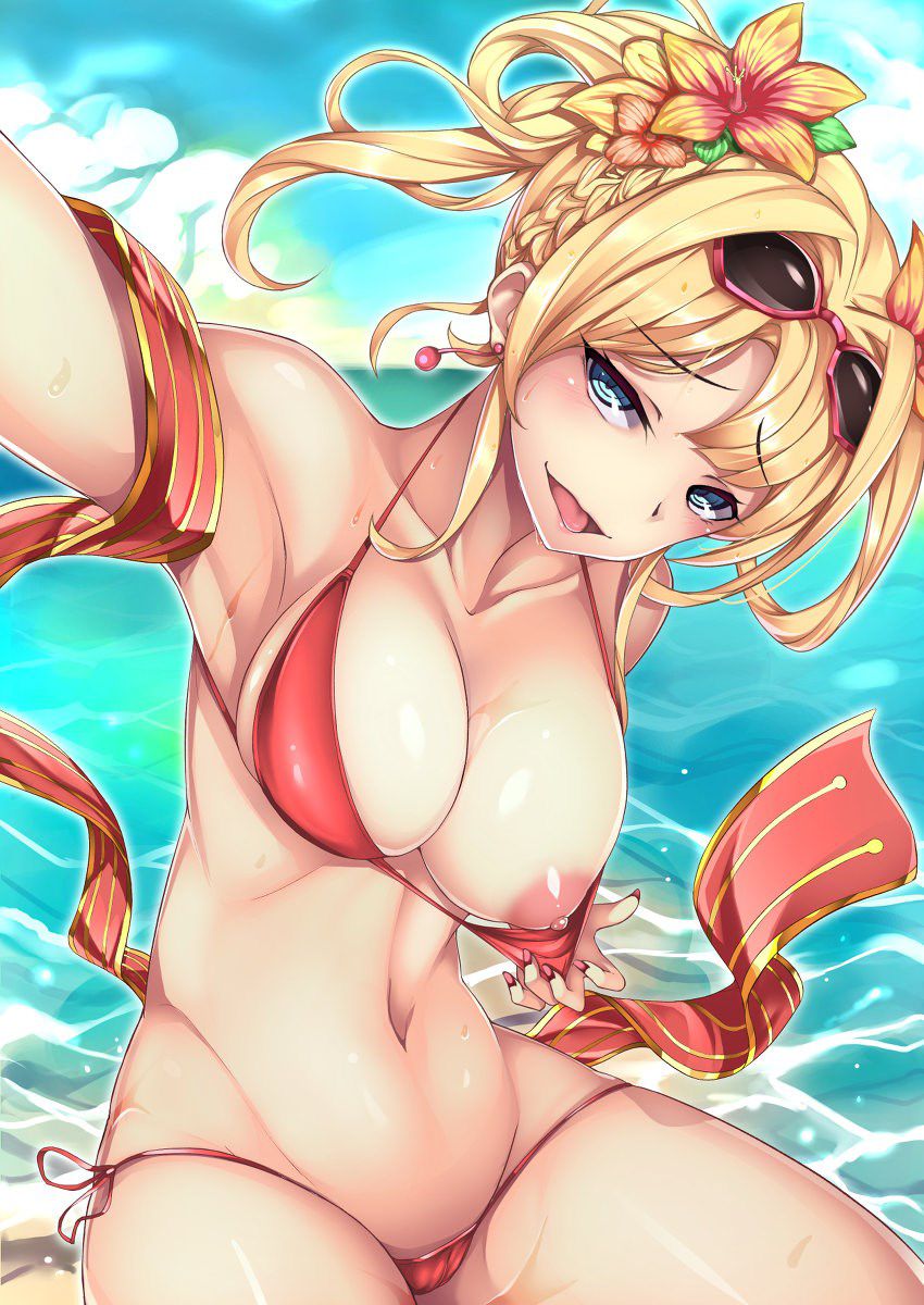 [the second] Please give me the slight eroticism image of the girl having a cute blond hair which the wave depended on! 39