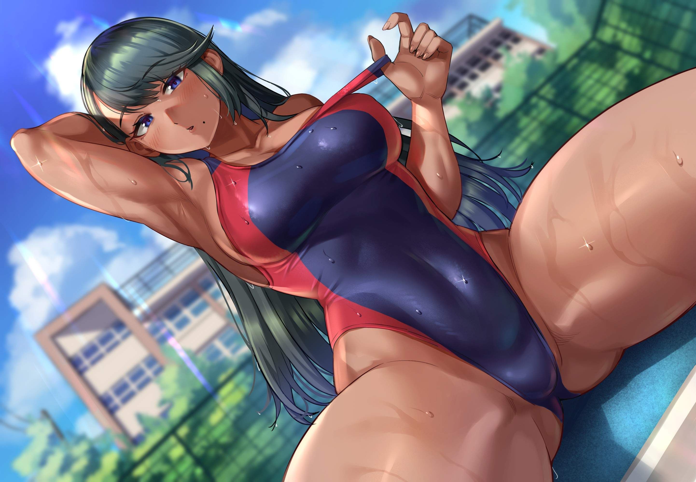 Girl &amp; sister in competitive swimsuit who is wet and tight (* 'д'*) huh (57) 32