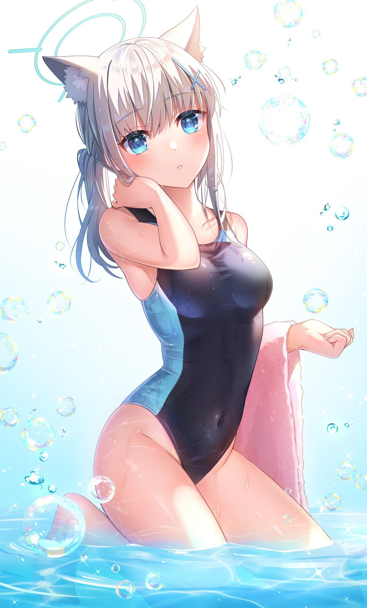 Girl &amp; sister in competitive swimsuit who is wet and tight (* 'д'*) huh (57) 45
