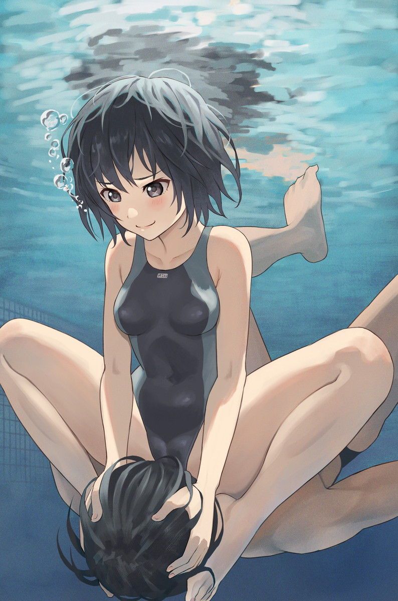 Girl &amp; sister in competitive swimsuit who is wet and tight (* 'д'*) huh (57) 47