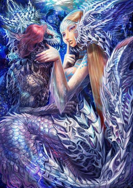 [55 pieces] A two-dimensional fantasy inhumanity image of mermaids. 6 40