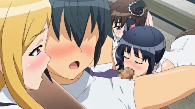 Idol's sister three pouring cum made in the dressing room during a break in the live rough in the Bukkake anime [pornhub]-anime image capture 3