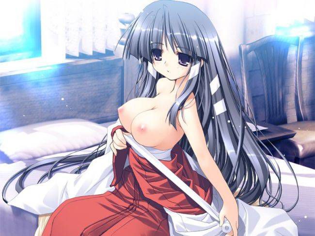 Admire the shrine maiden's second erotic images. 9