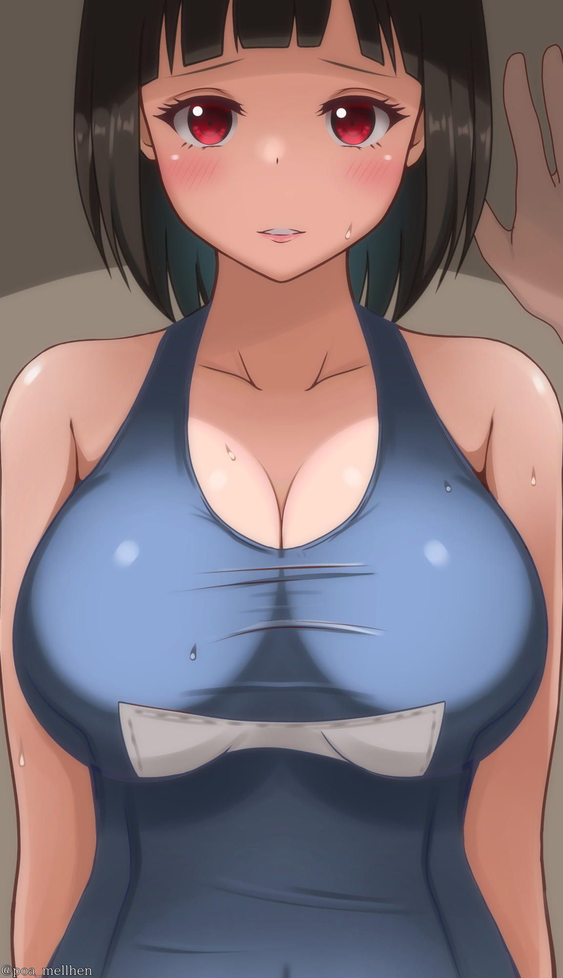 This is a two-dimensional erotic image of a girl wearing plump squirt water that says "This is no good..." 21