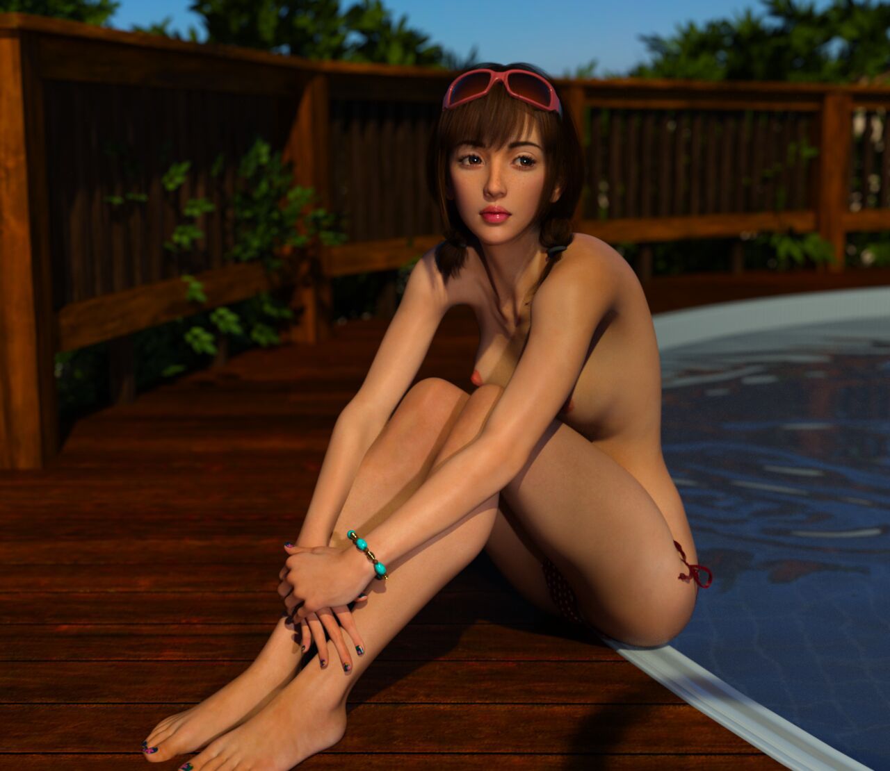 [DICK] Brunette Teen Girl at Pool (93665321) 1