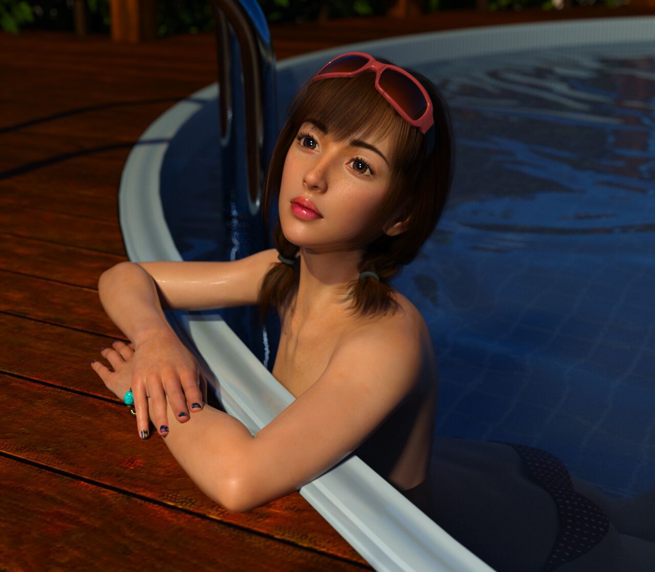 [DICK] Brunette Teen Girl at Pool (93665321) 13