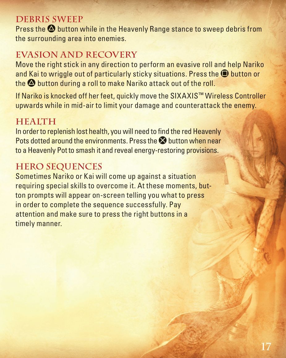 Heavenly Sword (PlayStation 3) Game Manual 16