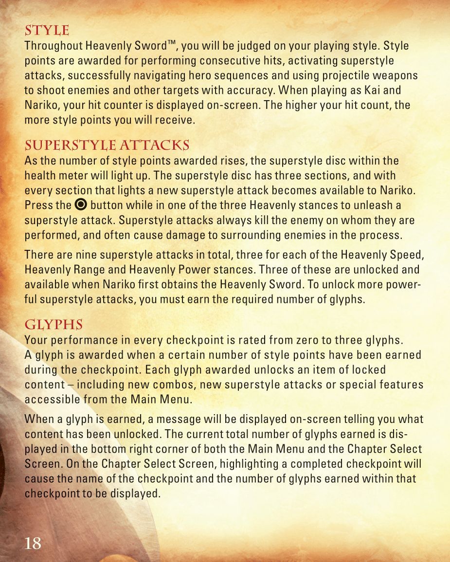 Heavenly Sword (PlayStation 3) Game Manual 17