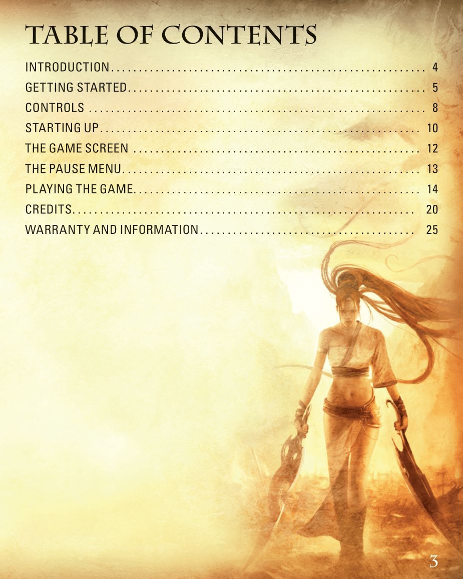 Heavenly Sword (PlayStation 3) Game Manual 2