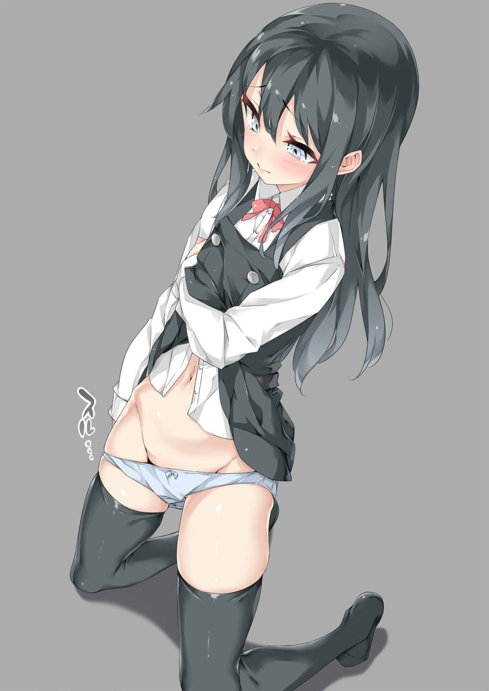 【Lori Buildup】Secondary erotic image of a second loli girl pulling up her skirt to show her pants 14