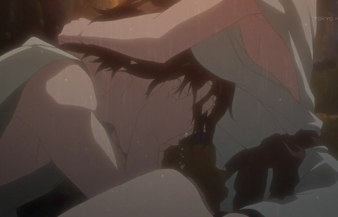 Girls necking in the anime "the ash and the fantastic grim guru' 5 and was breasts to by pressing the head erotic. 1