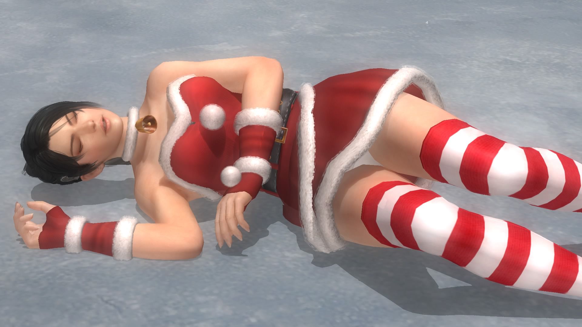 Girls defeat scenes in DOA5LR Santa costume 17