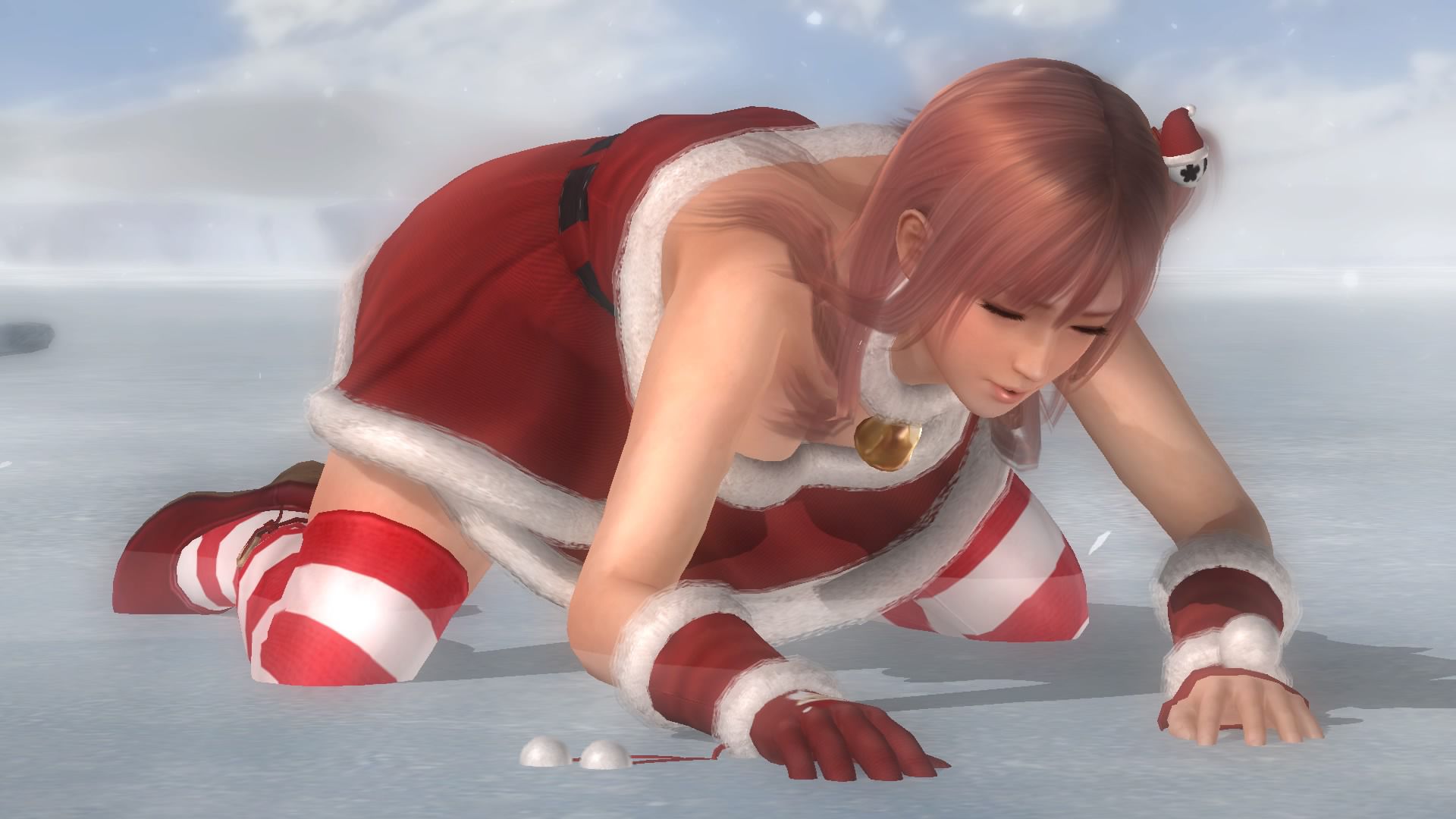 Girls defeat scenes in DOA5LR Santa costume 21