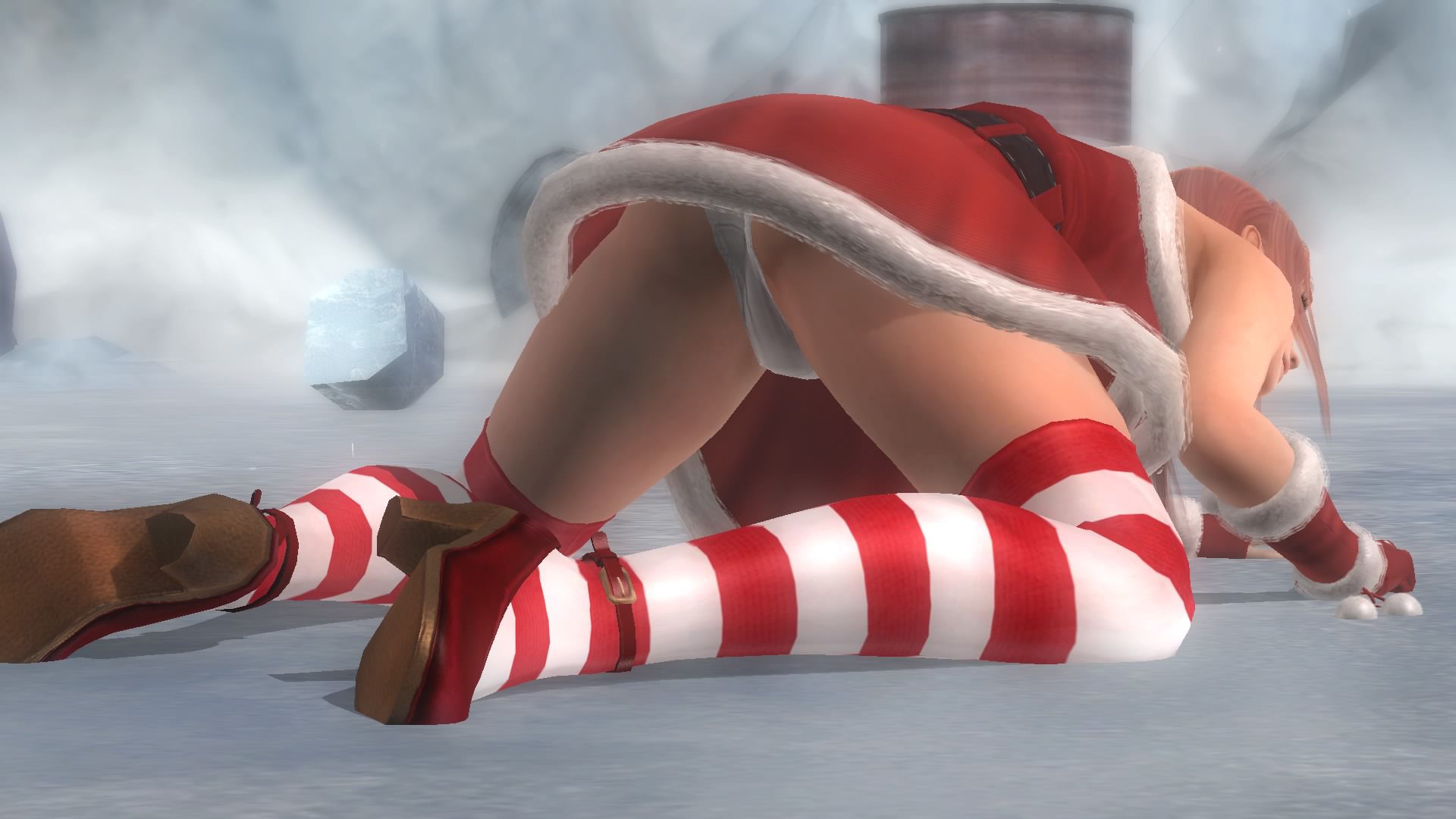 Girls defeat scenes in DOA5LR Santa costume 22