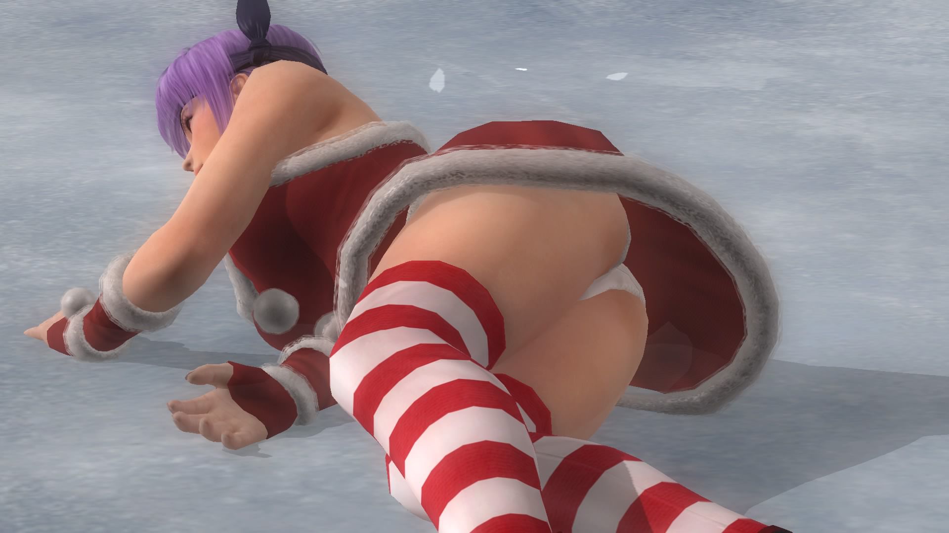 Girls defeat scenes in DOA5LR Santa costume 4