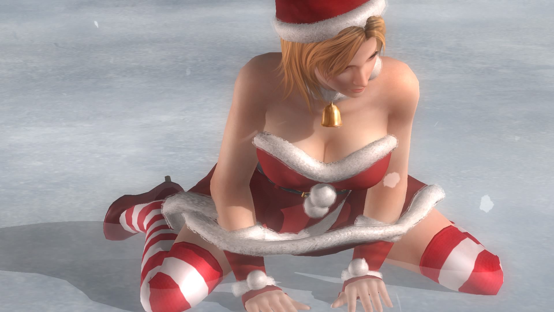 Girls defeat scenes in DOA5LR Santa costume 6