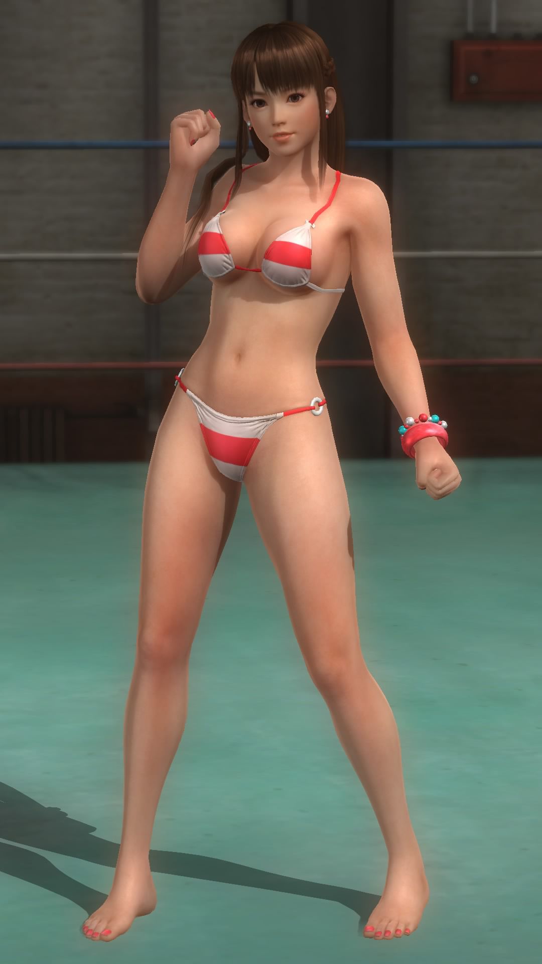 Tagme throwing Hitomi and Lisa at DOA5LR Lei (lovely summer COS) ryona 1