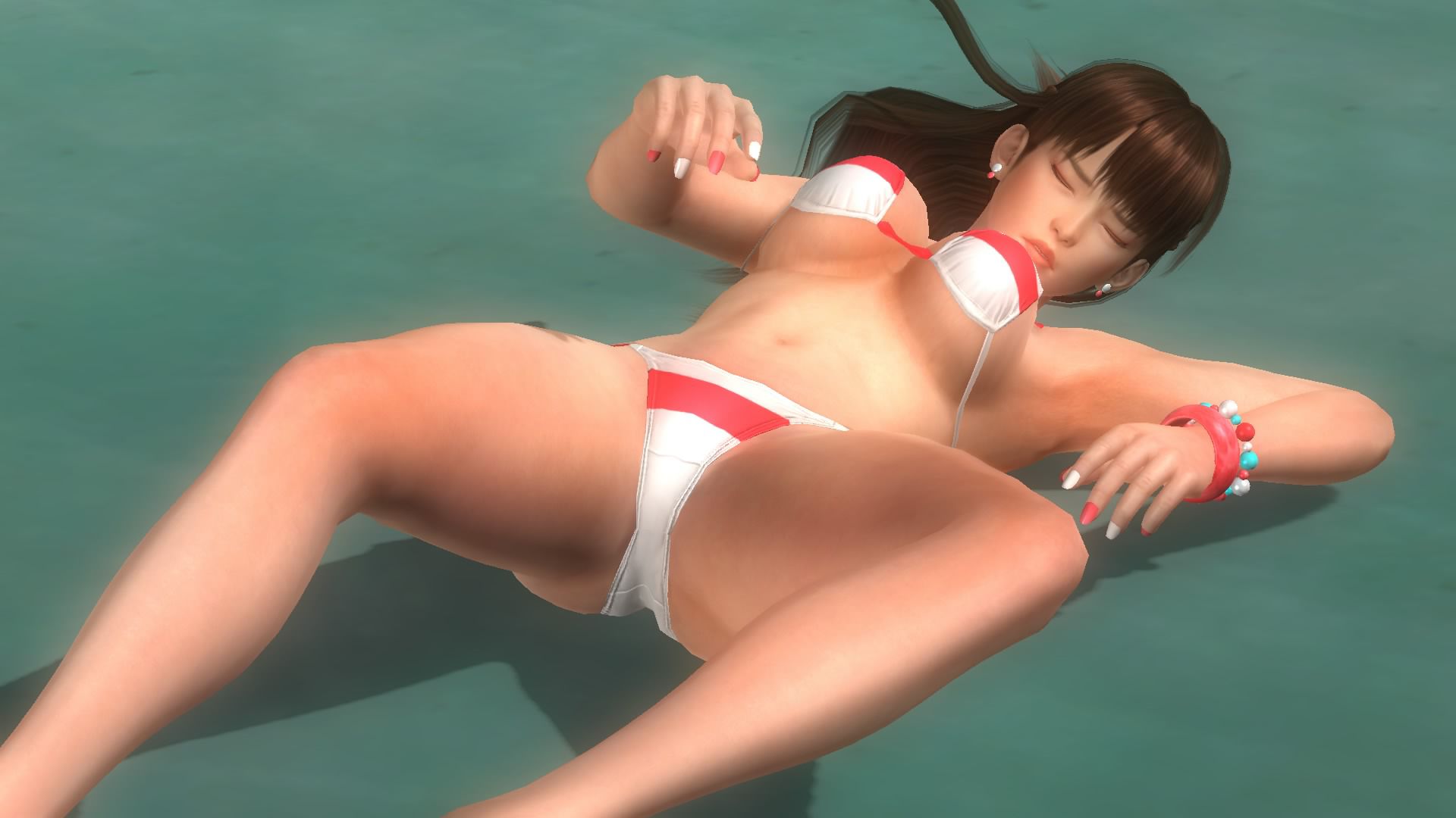 Tagme throwing Hitomi and Lisa at DOA5LR Lei (lovely summer COS) ryona 32