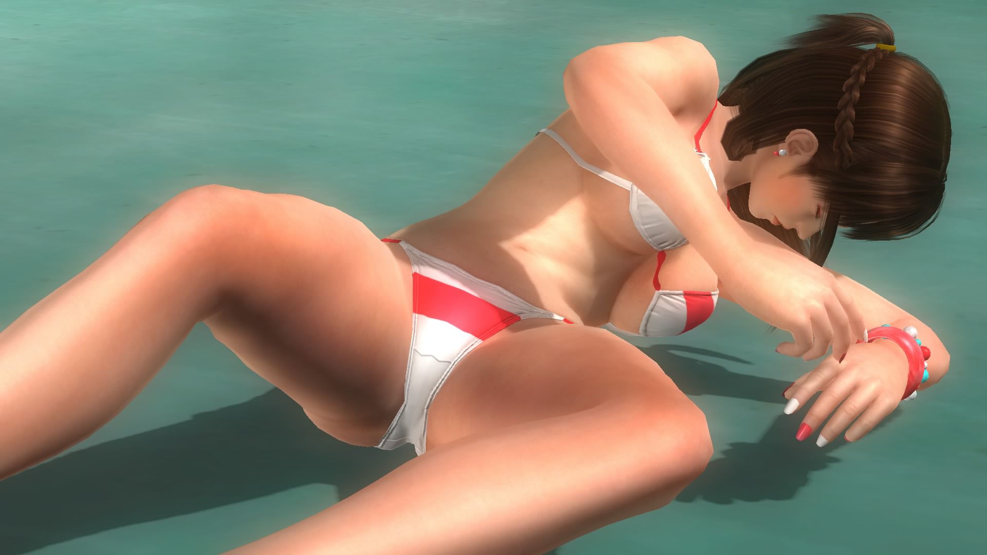 Tagme throwing Hitomi and Lisa at DOA5LR Lei (lovely summer COS) ryona 34