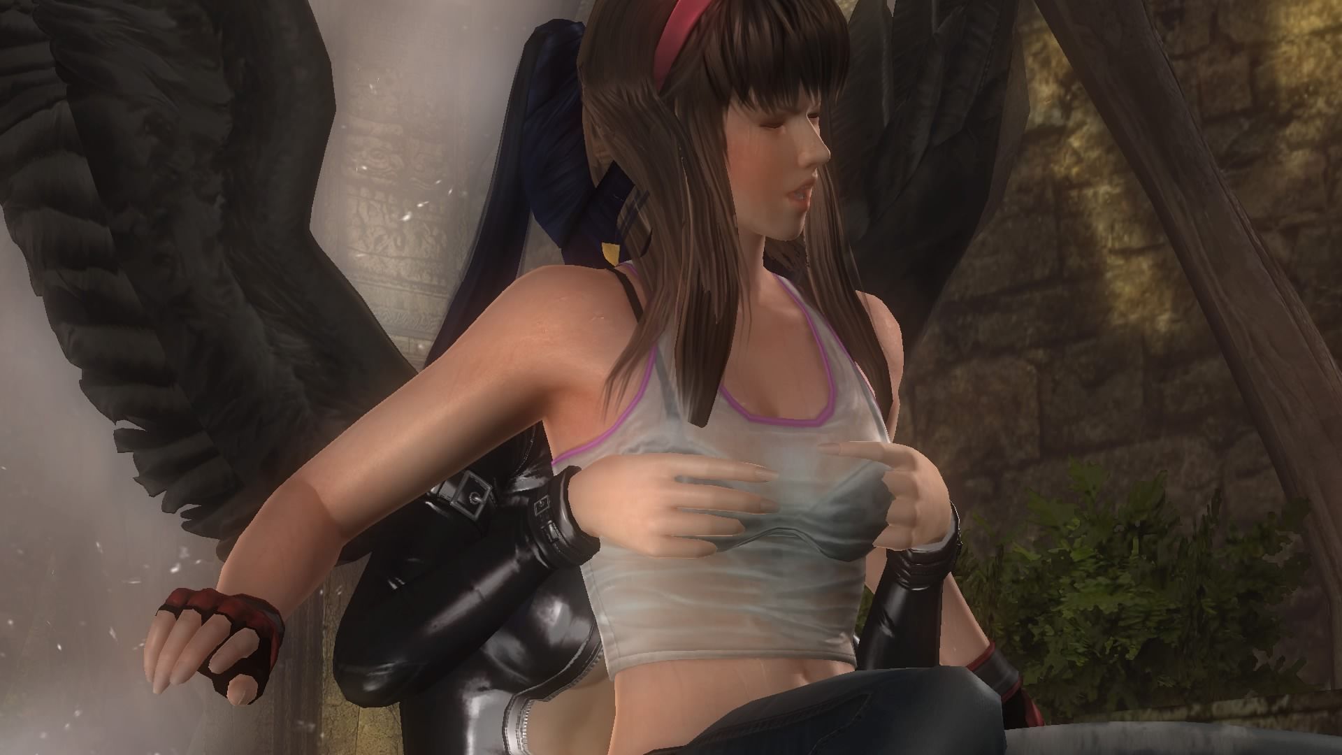 DOA5LR Hitomi (defaucos) sheer bra and getting breasts tried massaging 3