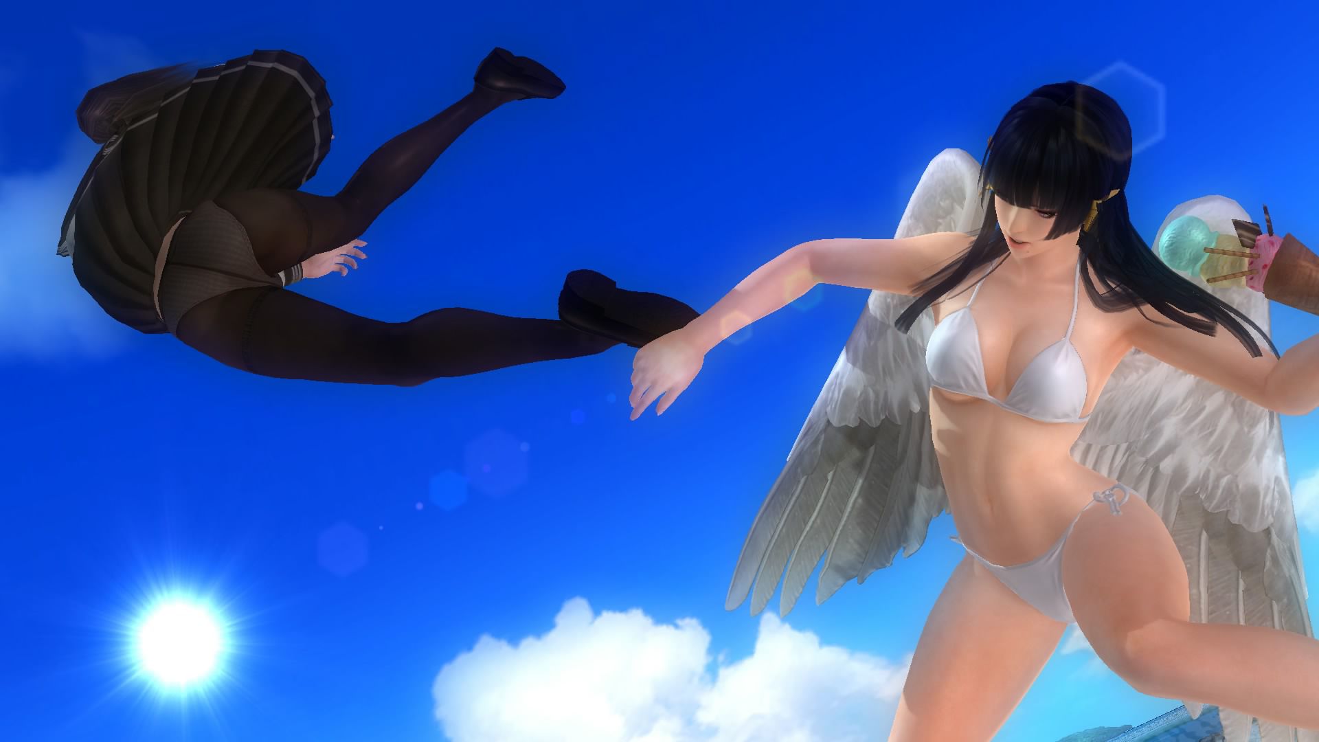 DOA5LR Hitomi (uniform) the demon 1 eye at ryona 10