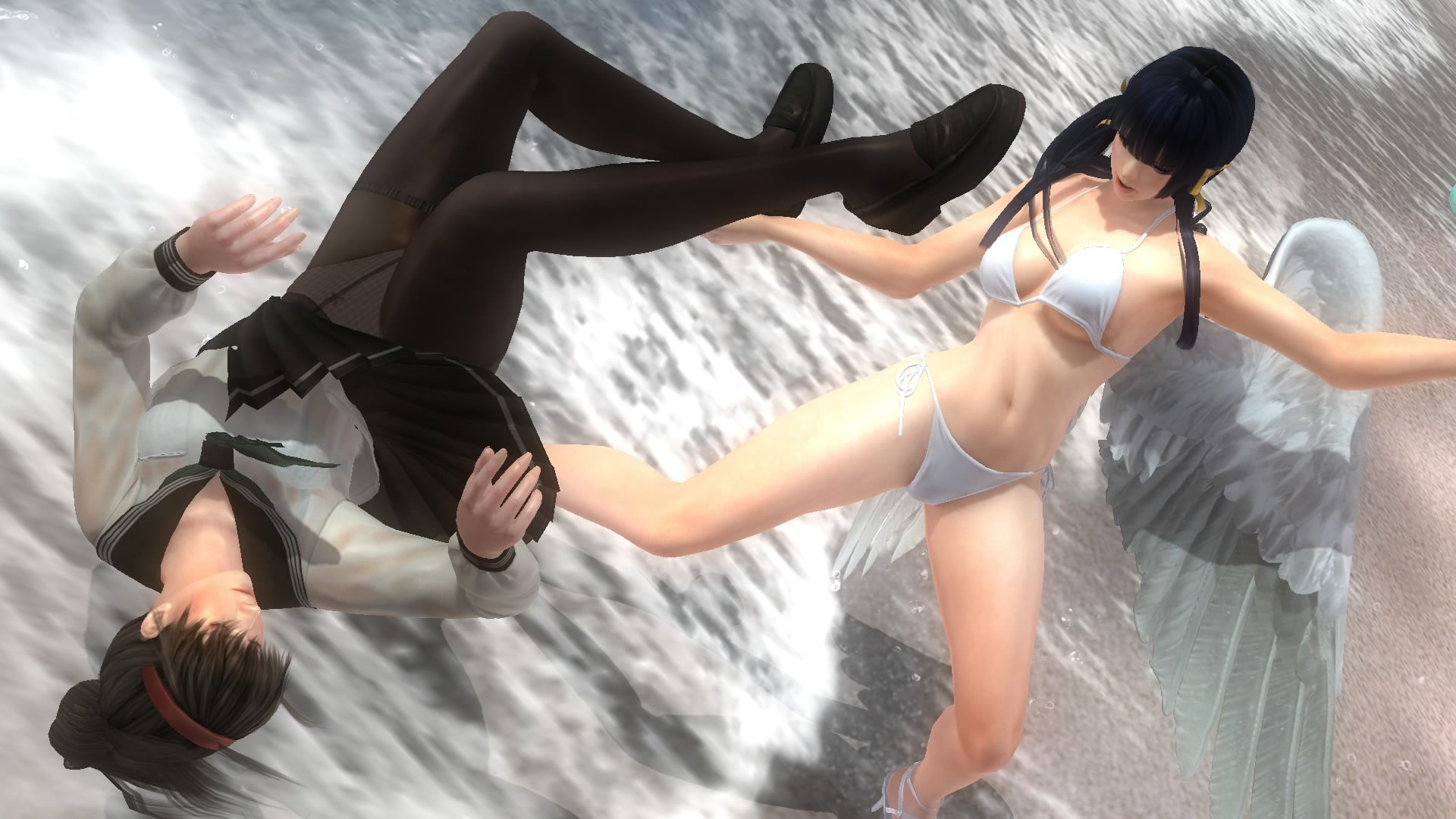 DOA5LR Hitomi (uniform) the demon 1 eye at ryona 16