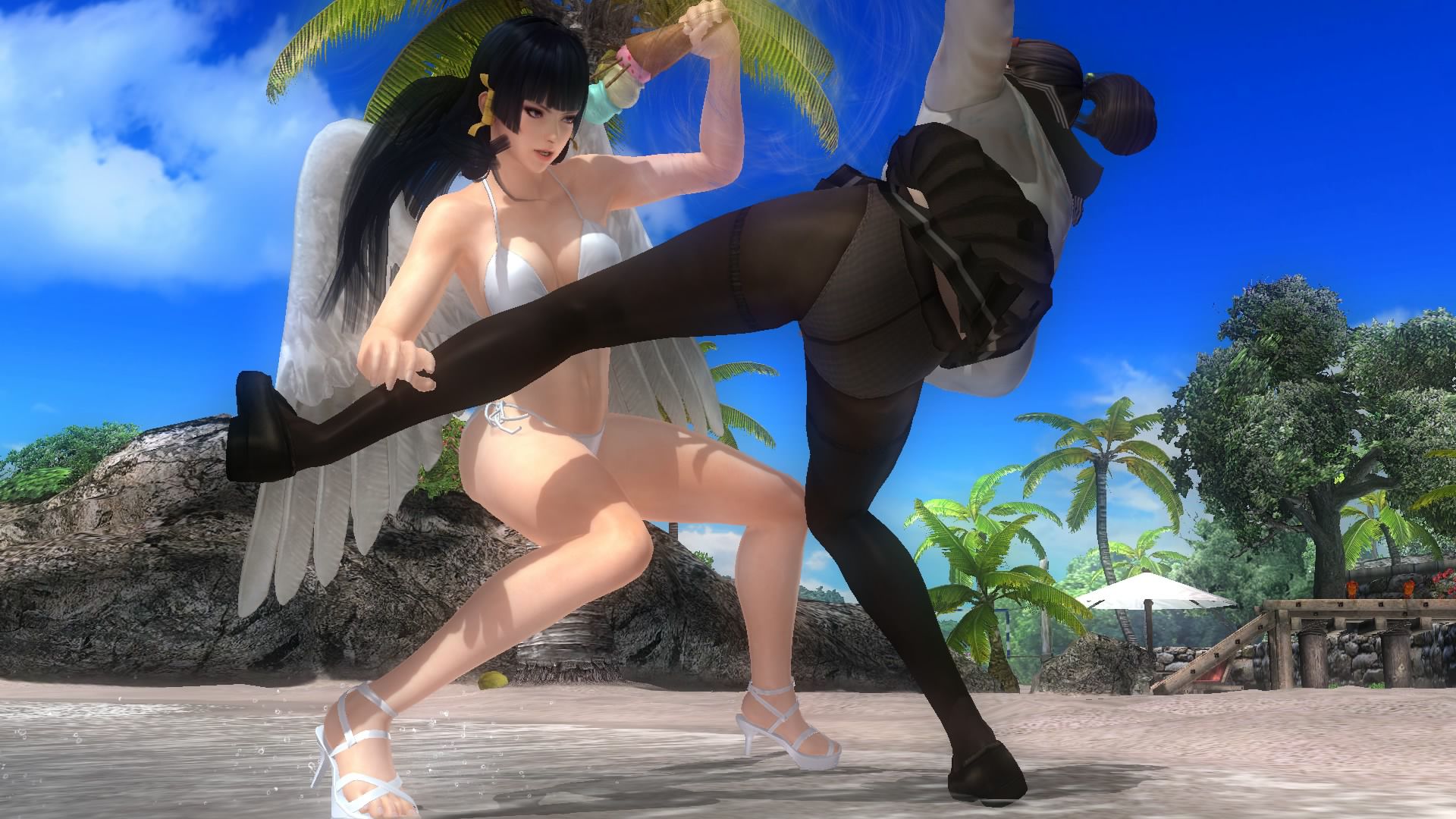 DOA5LR Hitomi (uniform) the demon 1 eye at ryona 4