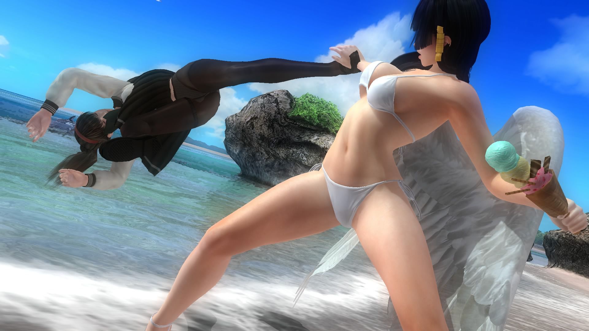 DOA5LR Hitomi (uniform) the demon 1 eye at ryona 6