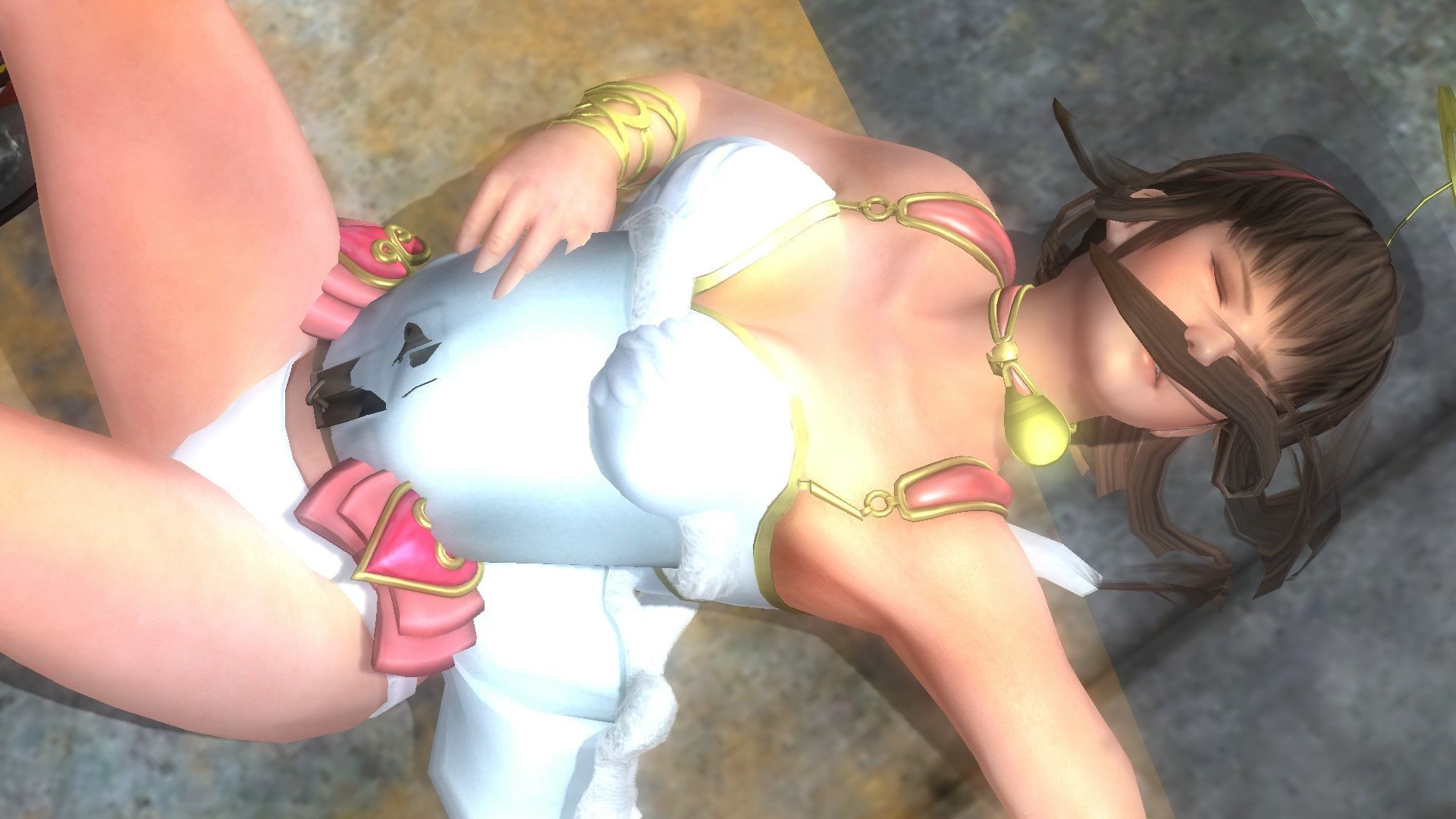 DOA5LR Hitomi (dress Hallow) the Jurassic trailer at ryona 12