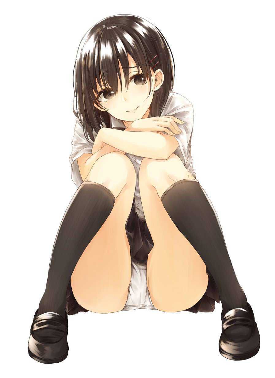 Hentai girls squatting, pants show. 6