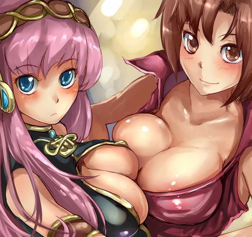 Busty breasts pushed each other's girls get too erotic images 7