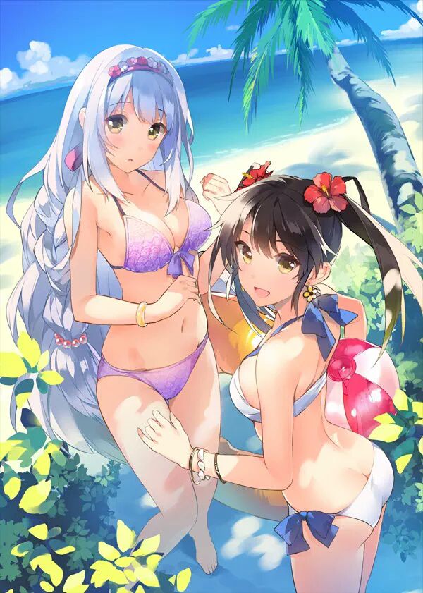 I wanna go swimming together in Rainbow swimsuit girls pictures mff. 15