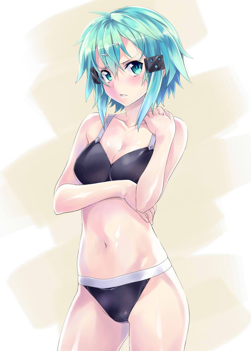 I wanna go swimming together in Rainbow swimsuit girls pictures mff. 20