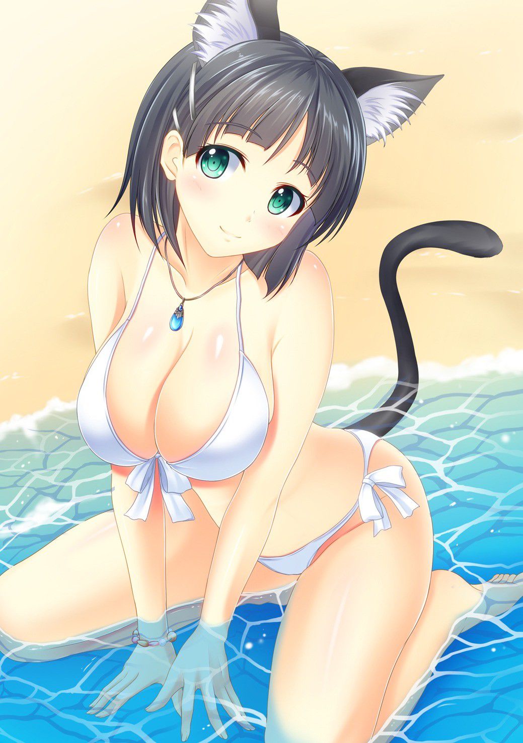 I wanna go swimming together in Rainbow swimsuit girls pictures mff. 23