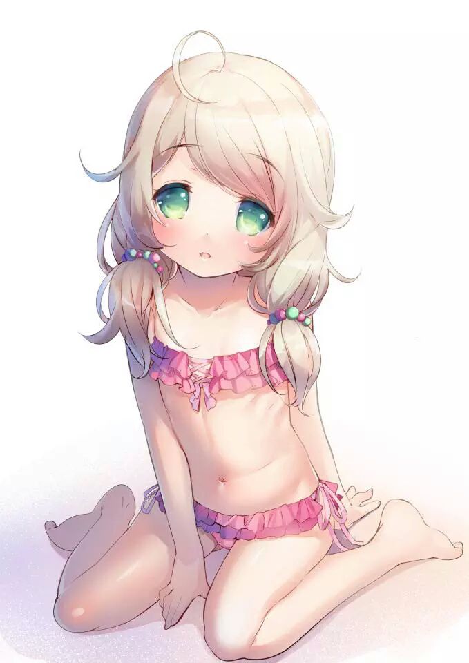 I wanna go swimming together in Rainbow swimsuit girls pictures mff. 25