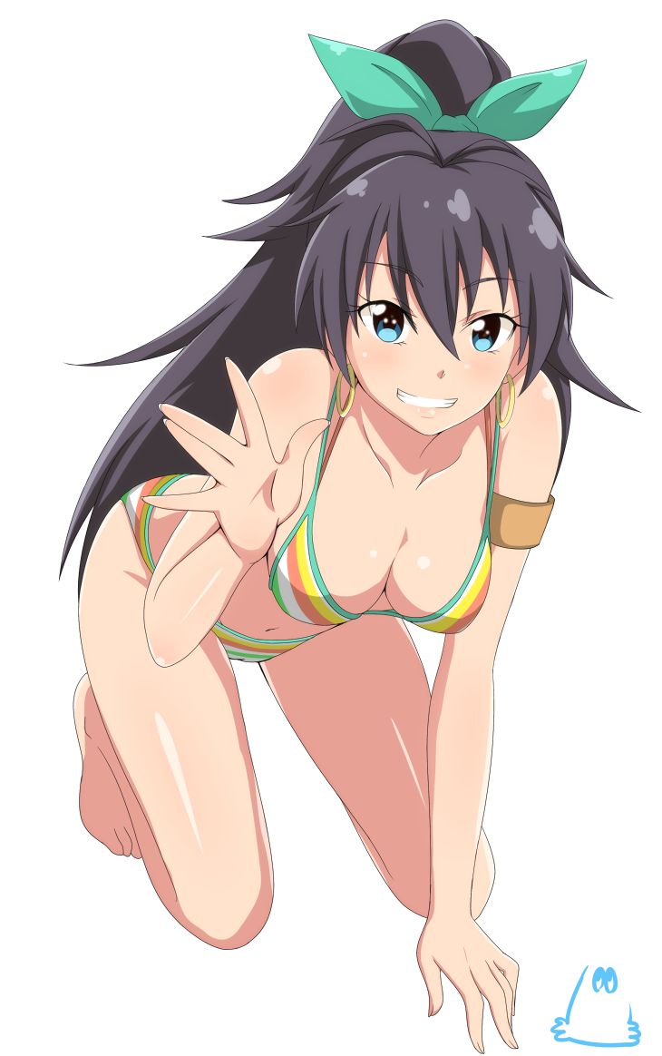 I wanna go swimming together in Rainbow swimsuit girls pictures mff. 3