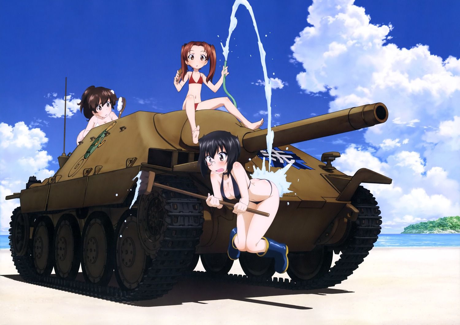 [Plate] Kakutani kyou, Koyama Citron, Kawashima peach! Turtle's team five! [Pictures and wallpapers] (Girls & Panzer 24) 1