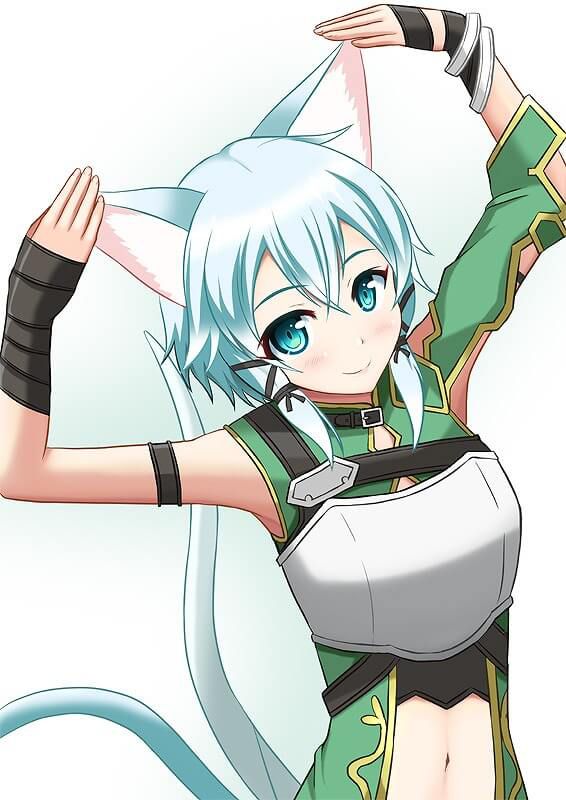 MOE picture of the sword art online ALO blue hair cat ears Chinon 1