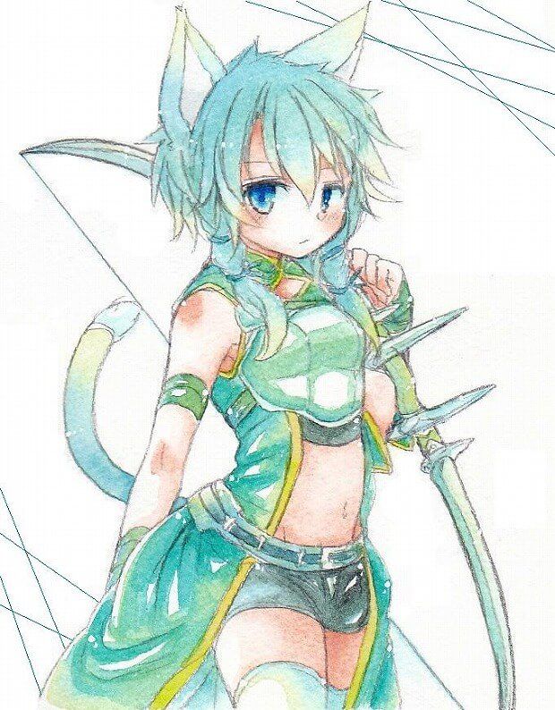 MOE picture of the sword art online ALO blue hair cat ears Chinon 19