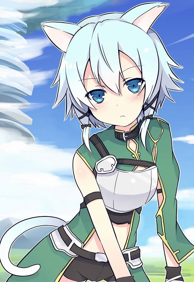 MOE picture of the sword art online ALO blue hair cat ears Chinon 2