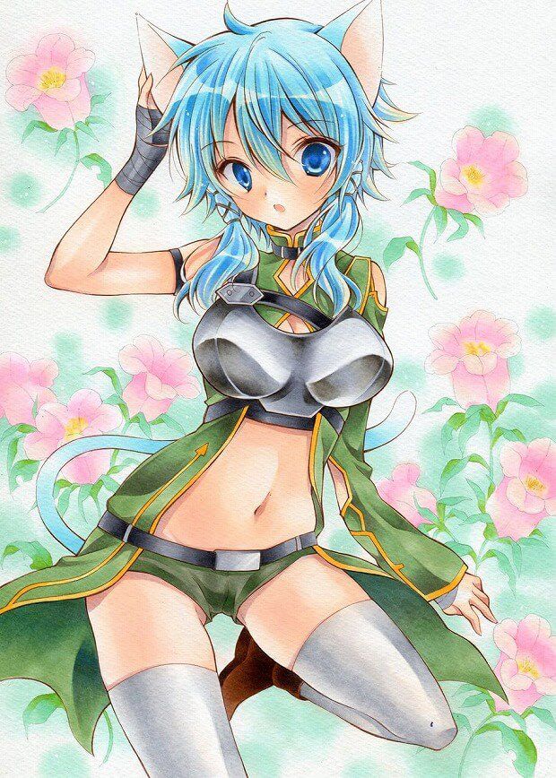 MOE picture of the sword art online ALO blue hair cat ears Chinon 4