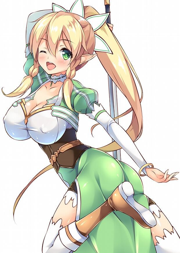 The sword art online cleavage UIA to leafa want sandwiched MoE images 1