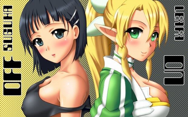 The sword art online cleavage UIA to leafa want sandwiched MoE images 10