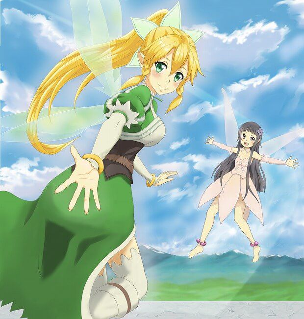 The sword art online cleavage UIA to leafa want sandwiched MoE images 12