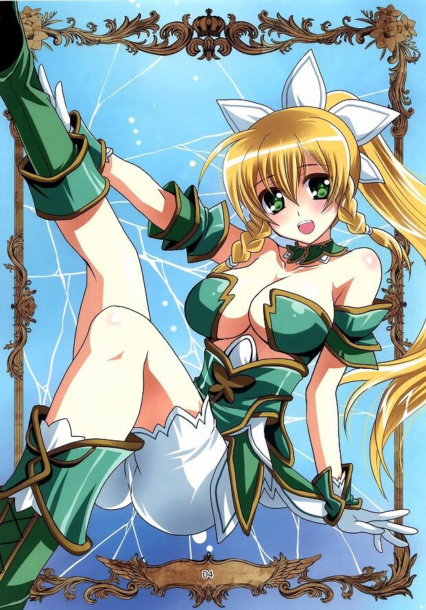 The sword art online cleavage UIA to leafa want sandwiched MoE images 16