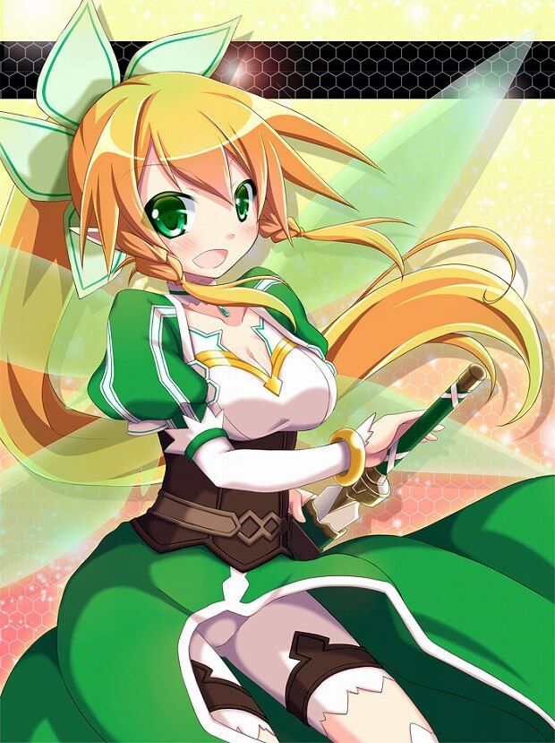 The sword art online cleavage UIA to leafa want sandwiched MoE images 2